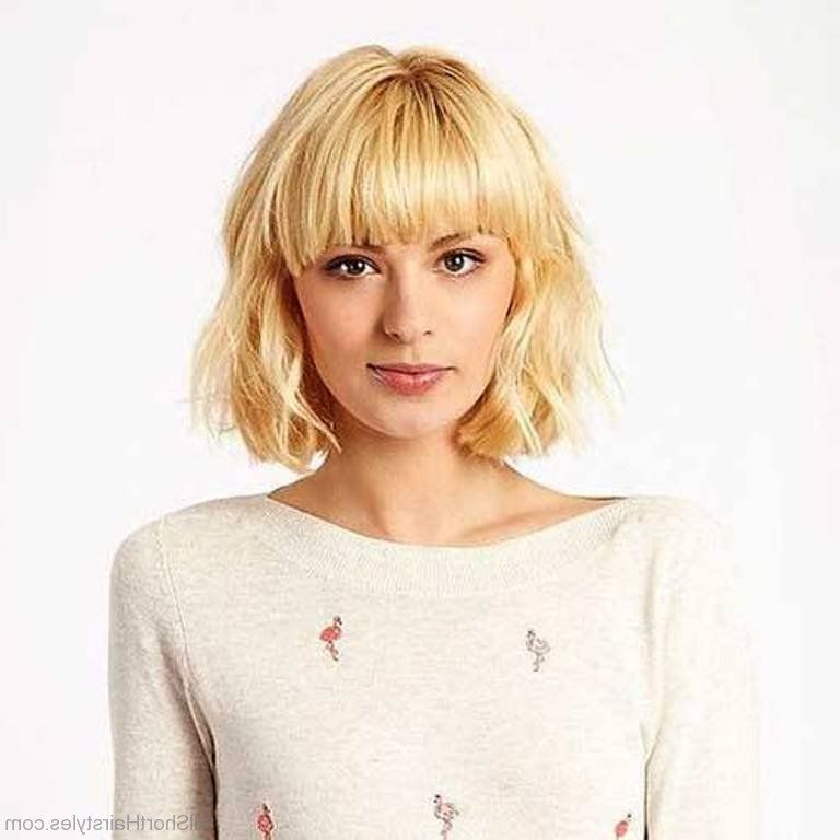 57 Cool Short Bob Hairstyle With Side Swept Bands Inside Shaggy Blonde Bob Hairstyles With Bangs (Photo 18 of 25)