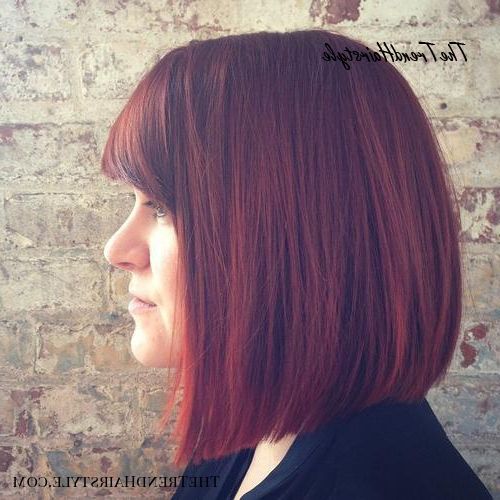 Chic Gray Blunt Haircut – 50 Spectacular Blunt Bob Inside Purple Tinted Off Centered Bob Hairstyles (Photo 6 of 25)