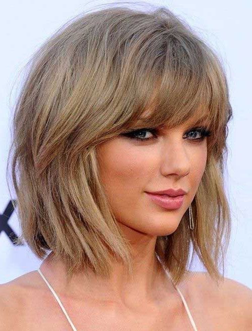 Shaggy Hairstyle Together With Taylor Swift Layered Bob Intended For Shaggy Blonde Bob Hairstyles With Bangs (Photo 2 of 25)