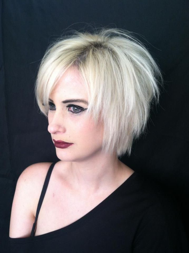 Short Blonde Razored Cut | ??????? | ???????? ?????? Intended For Razored Shaggy Bob Hairstyles With Bangs (View 6 of 25)