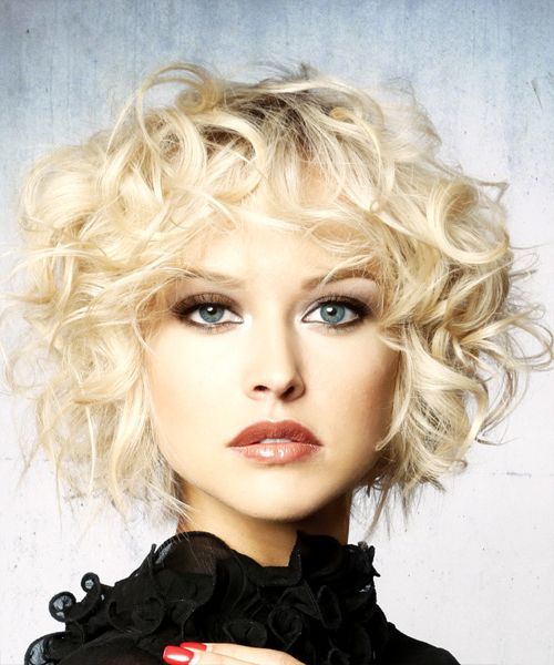 Short Curly Light Platinum Blonde Shag Hairstyle With In Shaggy Blonde Bob Hairstyles With Bangs (View 21 of 25)