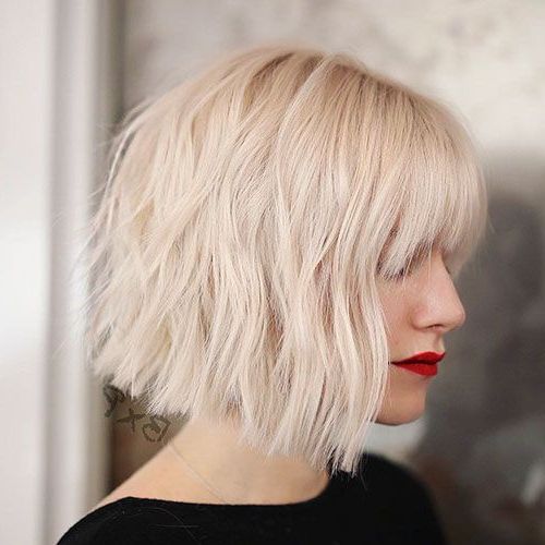Short Layered Blonde Hair In 2019 | Choppy Bob Hairstyles With Regard To Shaggy Blonde Bob Hairstyles With Bangs (Photo 1 of 25)
