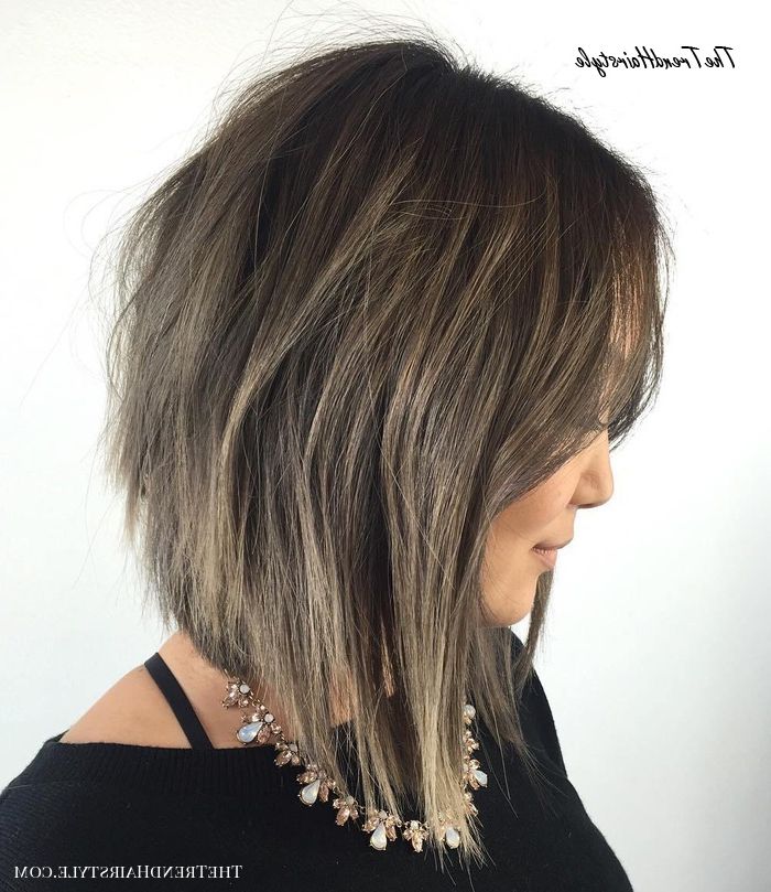 Textured Bronde Bob – 20 Chic Long Inverted Bobs To Inspire With Angled Bob Hairstyles With Razored Ends (View 12 of 25)