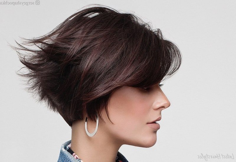 Top 17 Wedge Haircut Ideas For Short & Thin Hair In 2019 Pertaining To V Cut Outgrown Pixie Haircuts (View 7 of 25)