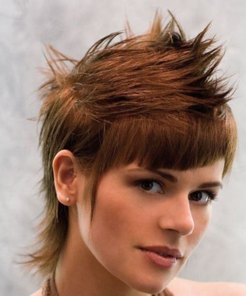 Youth Messy Short Hairstyle With Asymmetrical Bangs And With Regard To Messy Spiky Pixie Haircuts With Asymmetrical Bangs (Photo 1 of 25)