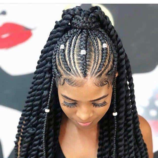 120 Captivating Braided Hairstyles For Black Girls? (2020) Within Most Current Asymmetrical French Braid Hairstyles (View 25 of 25)