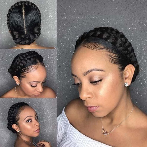21 Pretty Halo Braid Hairstyles To Try In 2019 | Natural Throughout Newest Halo Braid Hairstyles With Bangs (View 8 of 25)
