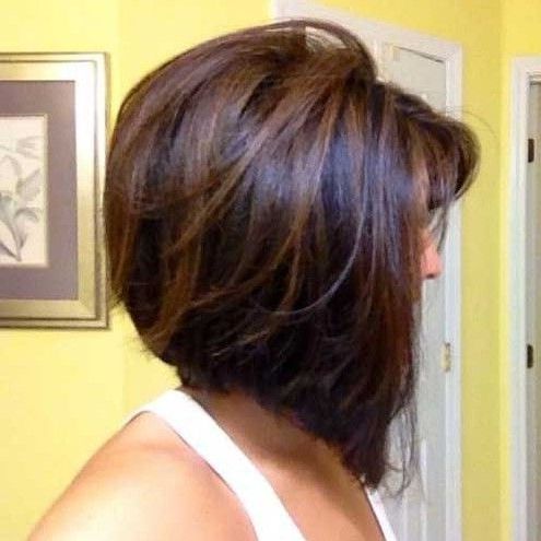 30 Stacked A Line Bob Haircuts You May Like | Dark Brunette Inside Concave Bob Hairstyles (Photo 4 of 25)