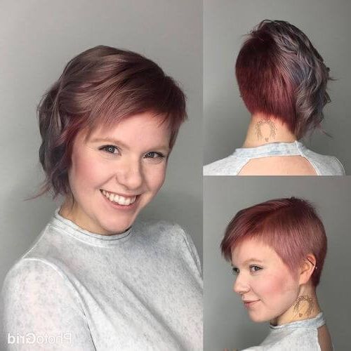 40 Cute Short Pixie Cuts For 2020 – Easy Short Pixie Hairstyles For Best And Newest Wavy Asymmetrical Pixie Haircuts With Pastel Red (Photo 6 of 26)