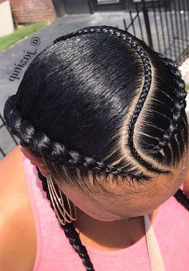 5 Ways To Wear The Two Braid Cornrow Style Everyone's Pertaining To Most Current Curved Goddess Braids Hairstyles (View 21 of 25)