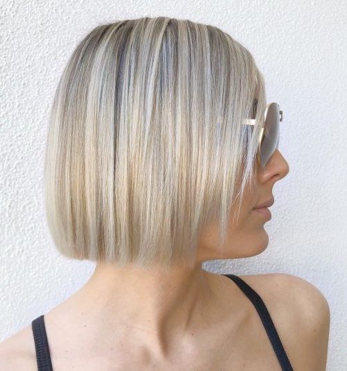 50 Chic Short Bob Haircuts & Hairstyles For Women In 2020 Intended For One Length Short Blonde Bob Hairstyles (View 5 of 25)