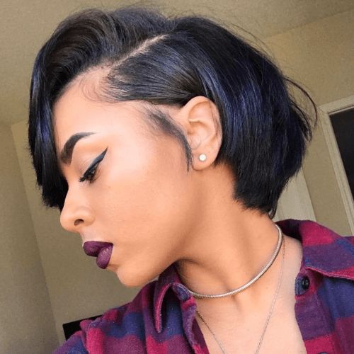 50 Sensational Bob Hairstyles For Black Women | Hair Motive Intended For Short Black Bob Hairstyles With Bangs (Photo 18 of 25)