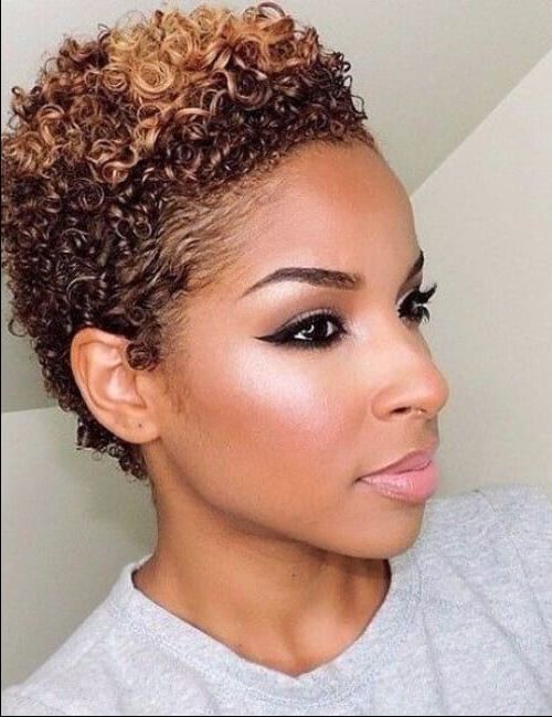 70 Short Hairstyles For Black Women – My New Hairstyles In Most Up To Date Plum Brown Pixie Haircuts For Naturally Curly Hair (Photo 18 of 25)