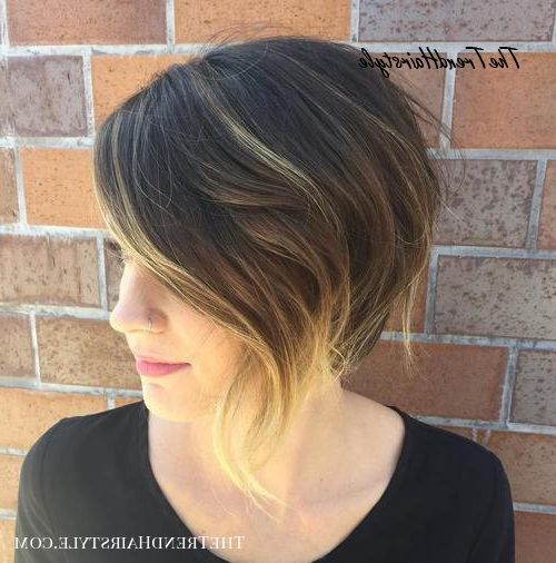 Blonde Contouring – 40 Chic Angled Bob Haircuts – The Pertaining To Jet Black Chin Length Sleek Bob Hairstyles (View 12 of 25)
