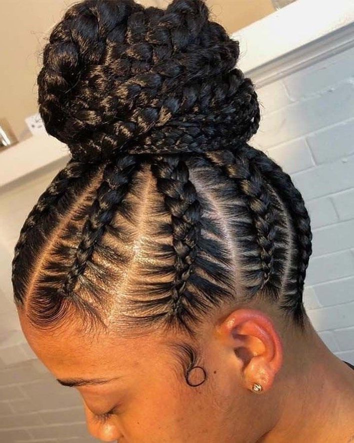 Braided Bun Hairstyle Idea For Natural Hair! . . Natural Intended For 2020 Plaited Chignon Braid Hairstyles (Photo 8 of 25)