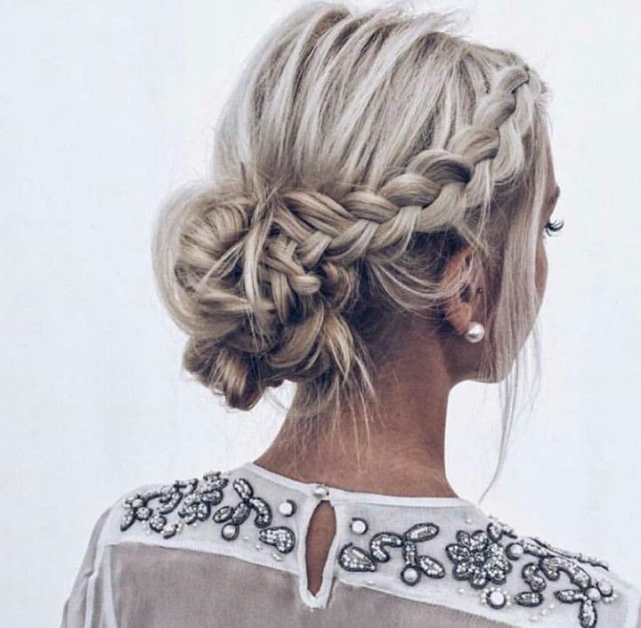 Cfh Care For Hair I Low Bun | Braided Bun | Short Hair Updo Intended For Most Popular Plaited Low Bun Braid Hairstyles (Photo 6 of 25)