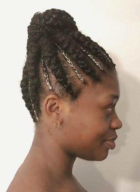 Cornrow Accented Bun | Cornrows Natural Hair, Braided Inside Most Current Cornrow Accent Braids Hairstyles (View 2 of 25)