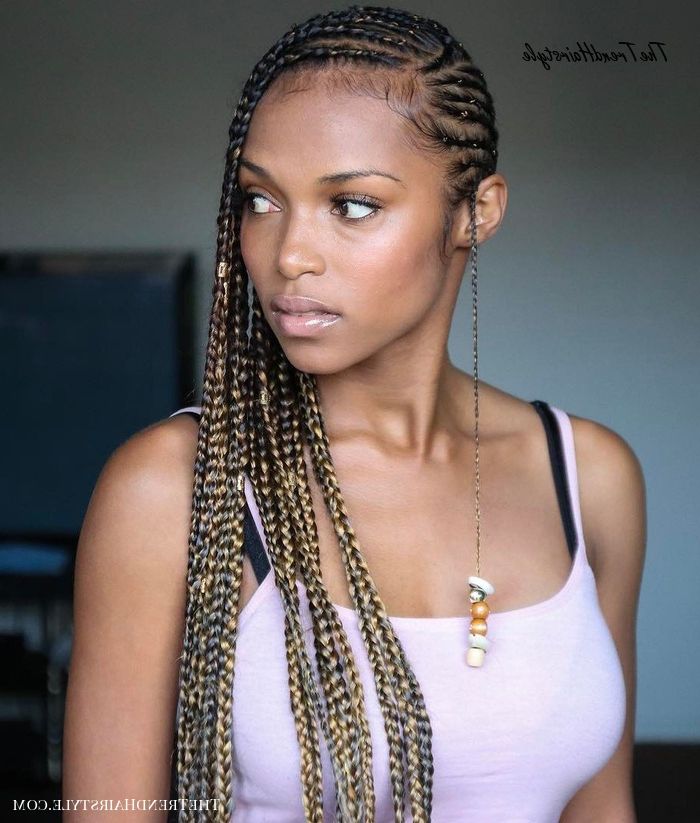 Lemon Tinted Lemonade Braids – 20 Head Turning Lemonade Intended For Most Recent Cornrow Accent Braids Hairstyles (View 18 of 25)