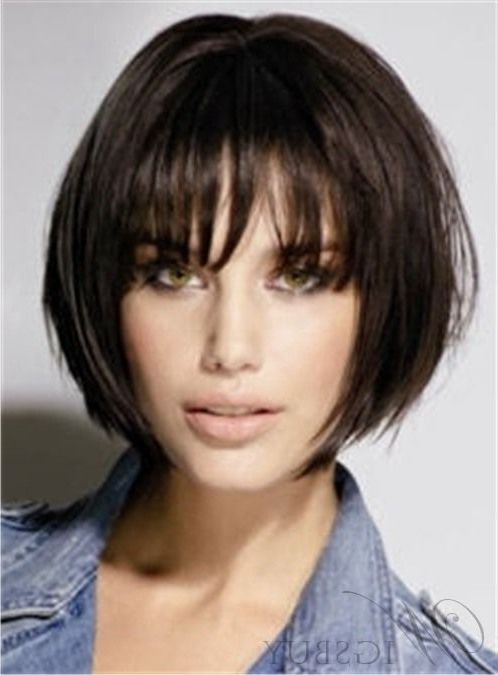 Lovely Youthful Bob Hairstyle Short Straight Capless Human Within Youthful Bob Hairstyles (Photo 5 of 25)
