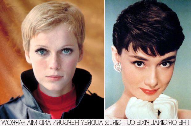 Most Famous Pixie Haircuts Audrey Hepburn Mia Farrow For Best And Newest Audrey Hepburn Inspired Pixie Haircuts (Photo 14 of 25)