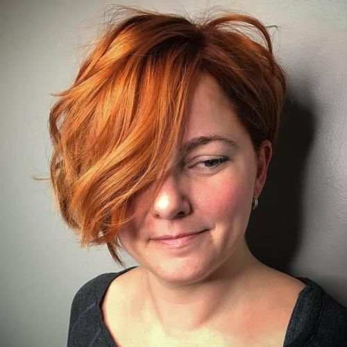 Pin On Hair Intended For Best And Newest Wavy Asymmetrical Pixie Haircuts With Pastel Red (View 2 of 26)