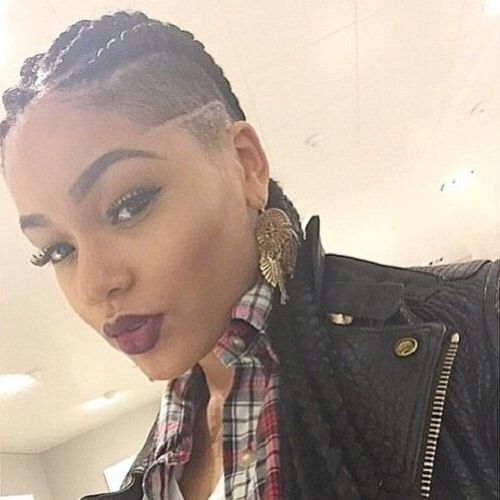 Shaved Sides And Cornrows | Shaved Side Hairstyles, Braids For Recent Side Shaved Cornrows Braids Hairstyles (View 1 of 25)