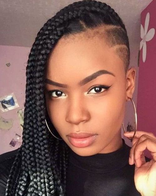 Shaved Sides Haircut For Female Are Trendy Regarding 2020 Side Shaved Cornrows Braids Hairstyles (View 11 of 25)