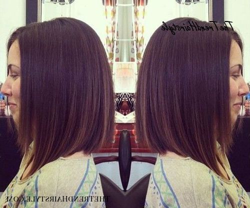 Stacked Bob With Side Bang – 70 Best A Line Bob Haircuts Regarding Sassy A Line Bob Hairstyles (Photo 18 of 25)