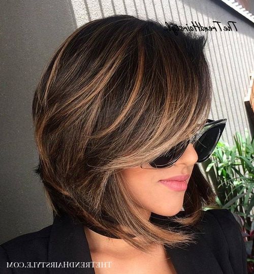Stacked Bob With Side Bang – 70 Best A Line Bob Haircuts With Regard To Sassy A Line Bob Hairstyles (Photo 5 of 25)