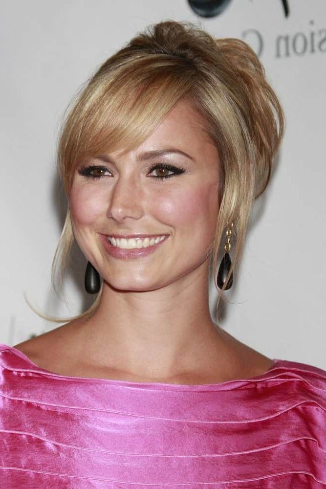 Stacy Keibler's Hairstyles Over The Years Inside Current Side Swept Carousel Braid Hairstyles (Photo 11 of 25)