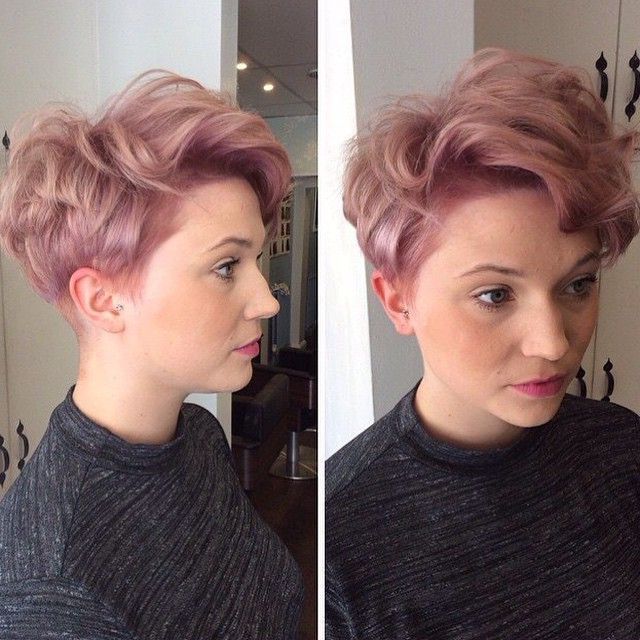 Strawberries & Cream Pixie Haircut | Pixie Haircut, Longer With Most Up To Date Wavy Asymmetrical Pixie Haircuts With Pastel Red (Photo 1 of 26)