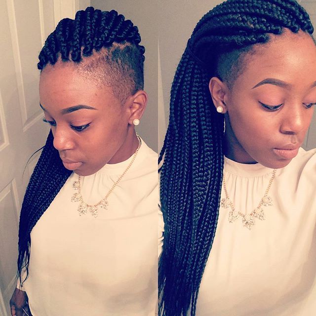 Top 100 Micro Braids Photos Box Braids W/ Shaved Sides Pertaining To Most Popular Micro Braids Hairstyles In Side Fishtail Braid (Photo 11 of 25)