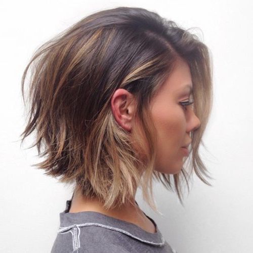 Top 17 Layered Bob Haircuts (2020 Pictures) Within Fun Choppy Bob Hairstyles With A Deep Side Part (Photo 13 of 25)