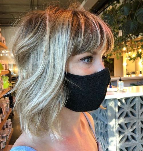 26 Cutest Layered Bob With Bangs For 2020 Within Latest Feathered Bangs Hairstyles With A Textured Bob (View 7 of 25)