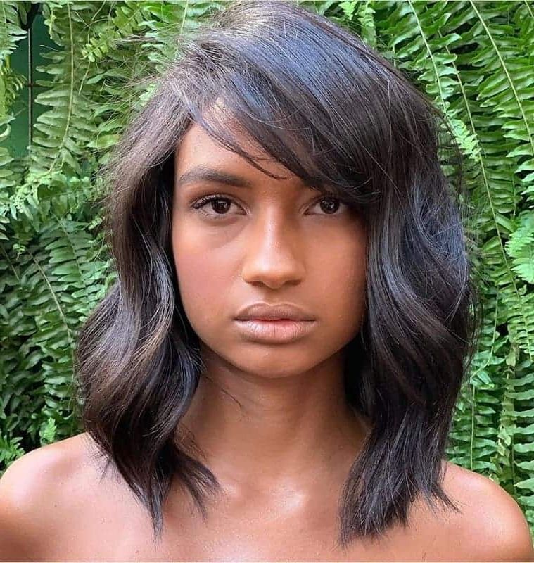 30 Best Long Bob Haircuts With Bangs – Express Your Personality Intended For Most Popular Long Feathered Bangs Hairstyles With Inverted Bob (View 15 of 25)