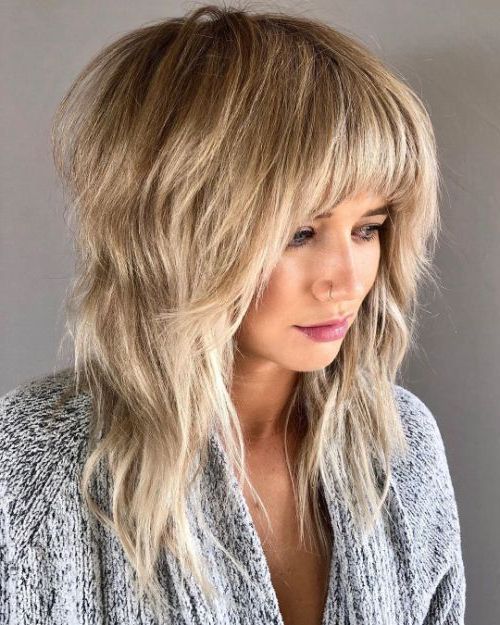 50 Haircuts For Thick Hair That You'Ll Love This Season Inside Best And Newest Choppy Shag Hairstyles With Short Feathered Bangs (View 23 of 25)