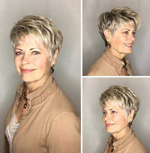 Chic Short Haircuts For Women Over 50 Pertaining To Most Recent Elegant Feathered Undercut Pixie Hairstyles (View 14 of 25)