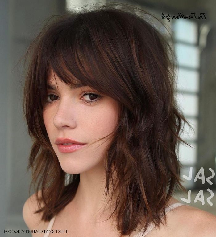 Feathered Mid Length Style – 60 Fun And Flattering Medium For Most Recent Dynamic Layered Feathered Bangs Hairstyles (View 9 of 25)