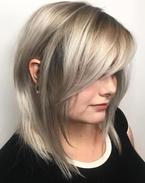 Long Layered Bob With Side Bangs | Side Bangs Hairstyles With Most Current Long Feathered Bangs Hairstyles With Inverted Bob (View 5 of 25)