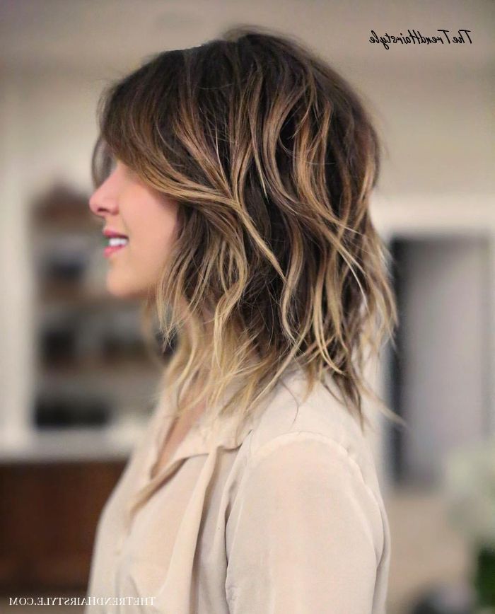 Shaggy Chestnut Locks – 50 Best Variations Of A Medium Shag Pertaining To Most Up To Date Cool Shag Hairstyles With Feathered Bangs (View 19 of 25)