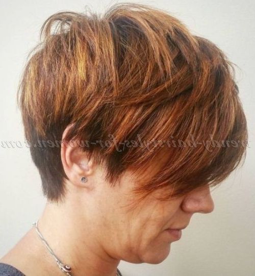 Short+Hairstyles+Over+50+ +Honey+Copper+Pixie | Womens With Most Popular Asymmetrical Copper Feathered Bangs Hairstyles (View 4 of 25)