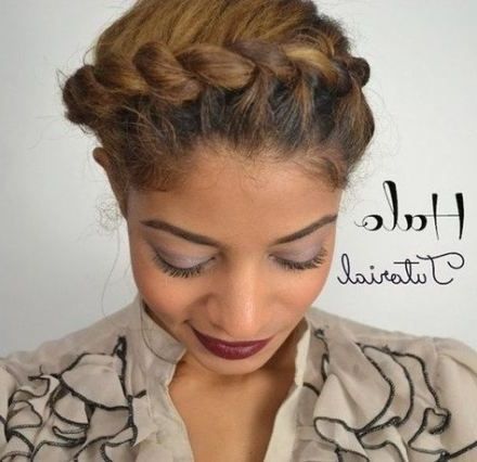 19+ Trendy Wedding Hairstyles Natural Curly Protective Throughout Latest Rope Crown Braid Hairstyles (Photo 15 of 25)