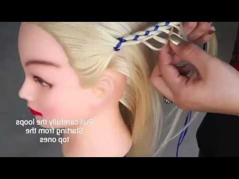 4 Strand Loop Ribbon Braid Tied Back| Braidsbyredv In Most Recently Braid Tied Updo Hairstyles (View 22 of 25)