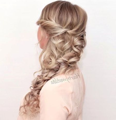 40 Most Delightful Prom Updos For Long Hair In 2021 | Side For 2020 Loose Pancaked Side Braid Hairstyles (View 8 of 25)