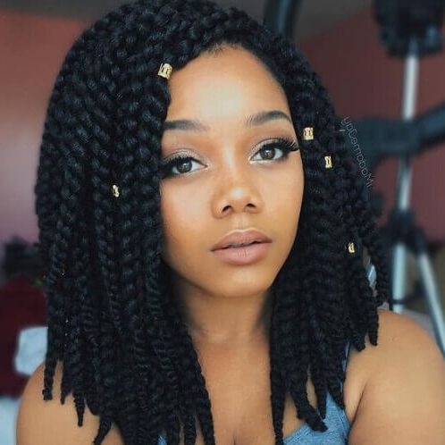 Box Braids Styles That Will Create Elegant Vibes For Black With Regard To Most Up To Date Pancaked Side Braid Hairstyles (Photo 9 of 25)