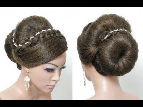 Braided Bun Updo. Hairstyle For Long Medium Hair With 4 With Regard To Recent Four Strand Braid Hairstyles (Photo 19 of 25)