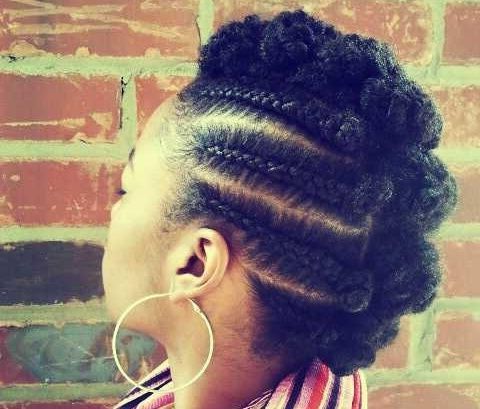 Cain Row | Natural Hair Mohawk, Mohawk Hairstyles, Braided Inside Most Popular Pouf Braided Mohawk Hairstyles (Photo 10 of 25)