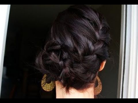 Creative Hairstyles: French Braid Bun – Youtube Inside Most Popular Reverse Braided Buns Hairstyles (View 3 of 25)