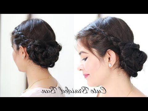 Easy Everyday Messy Bun Hairstyle For School, College,work Regarding Most Recently Messy Elegant Braid Hairstyles (Photo 15 of 25)