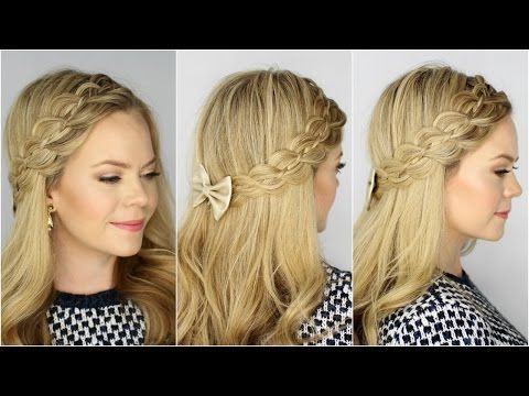 Four Strand Headband Braid – Youtube | Headband Hairstyles Throughout Best And Newest Four Strand Braid Hairstyles (View 8 of 25)
